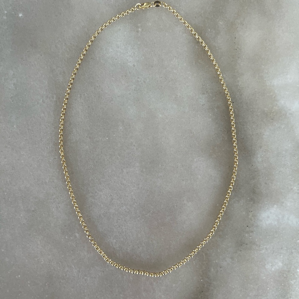Real 14k Gold Rolo Necklace
